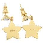 Dior Rhinestone Star Earrings Black Gold — view 2