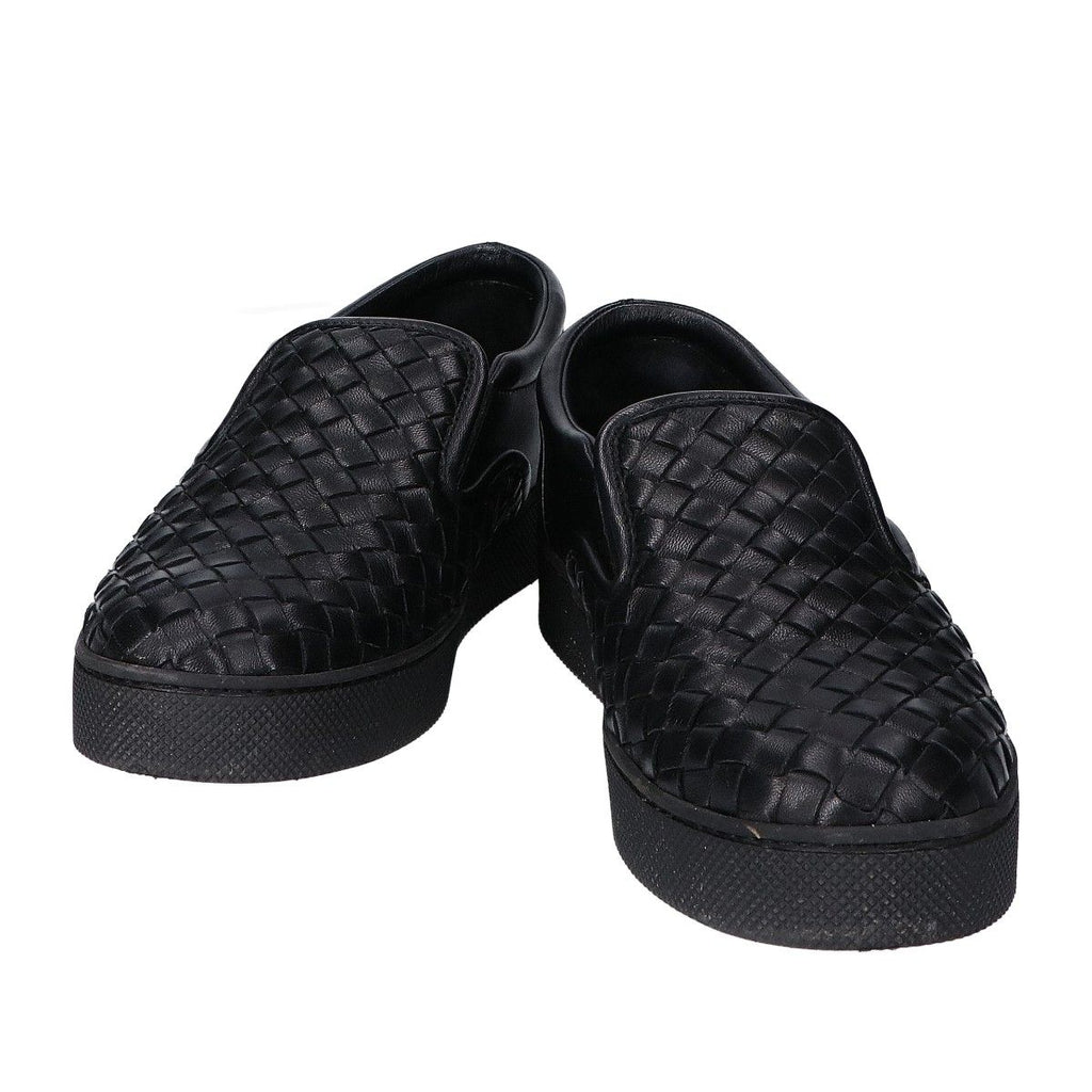 Bottega Veneta Black Leather Intrecciato Slip Ons 36 Slipper