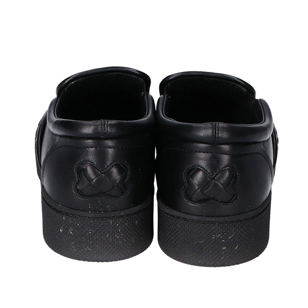 Bottega Veneta Black Leather Intrecciato Slip Ons 36 Slipper — view 3