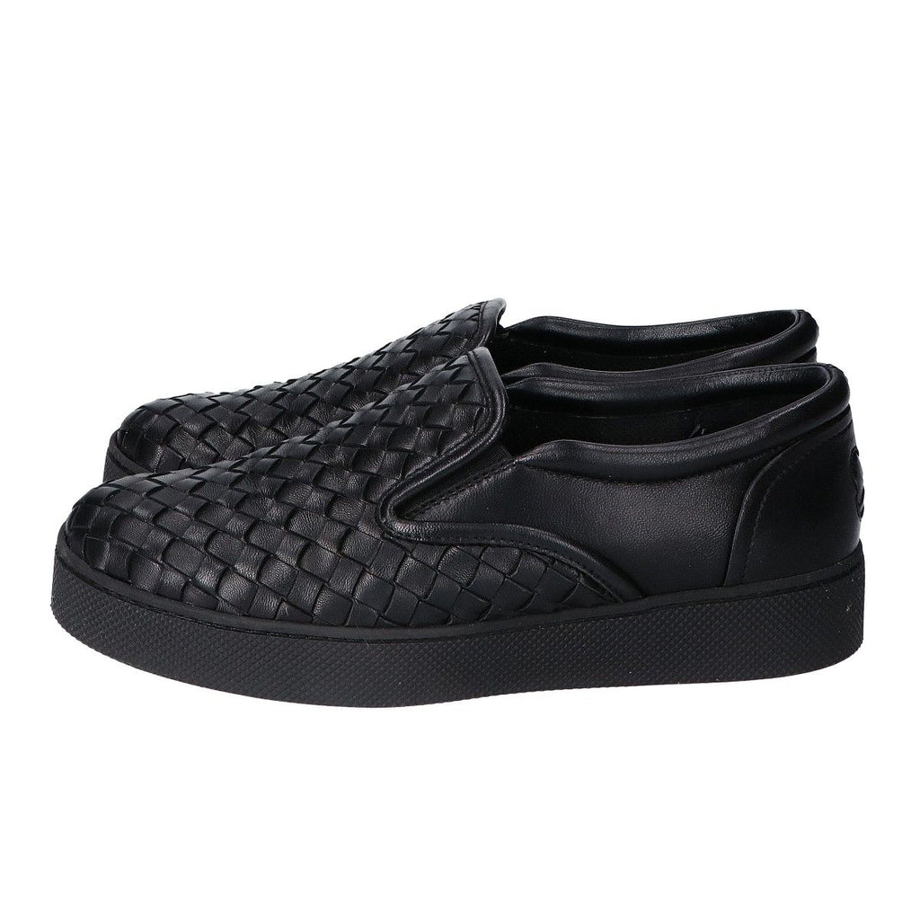 Bottega Veneta Black Leather Intrecciato Slip Ons 36 Slipper — view 2