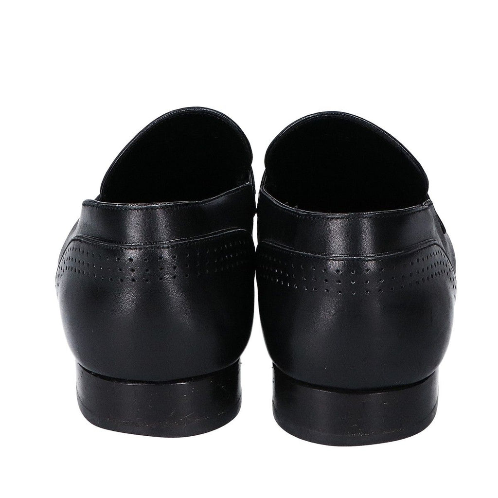 Louis Vuitton Black Leather Logo Loafers — view 3