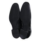 Louis Vuitton Black Leather Logo Loafers — view 6