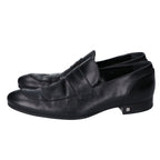 Louis Vuitton Black Leather Logo Loafers — view 2