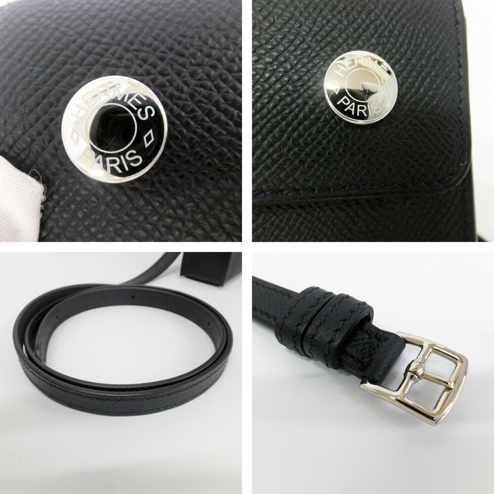 Hermes Heaven Nap to Go Shoulder Bag Black Epsom Silver Around — view 6