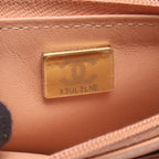 Chanel Shoulder Bag Quilted Pink Beige Lambskin Chain Wallet — view 5