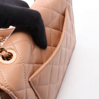Chanel Shoulder Bag Quilted Pink Beige Lambskin Chain Wallet — view 6