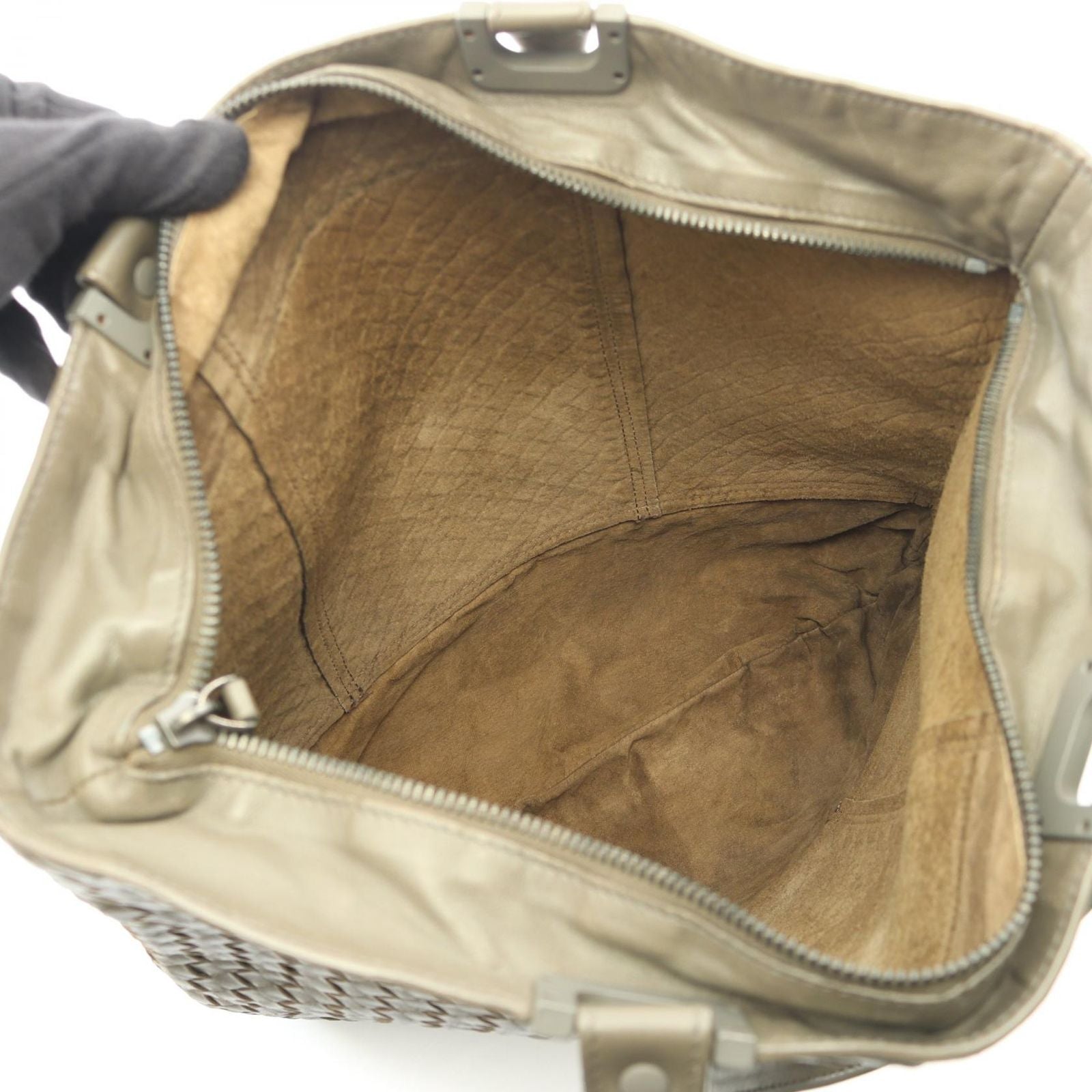 Bottega Veneta Tote Intrecciato Gray Leather — view 3