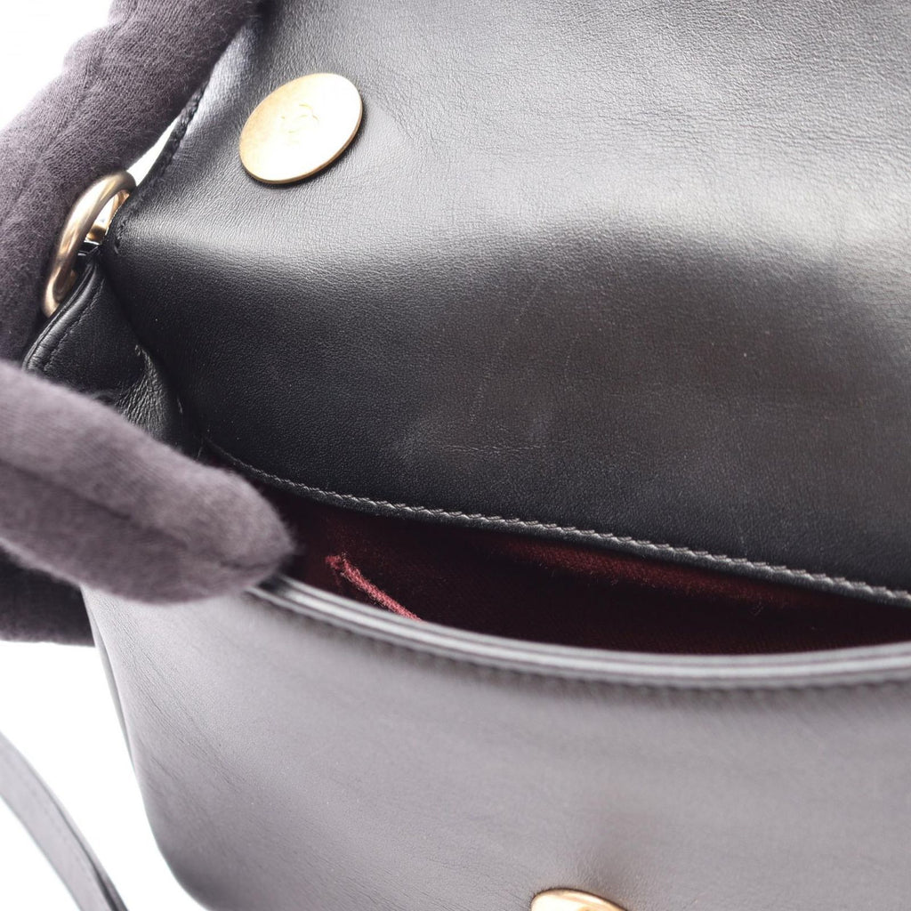 Chanel Shoulder Bag Quilted 2-Way Black Leather Small Flap Chain — view 6