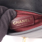 Chanel Shoulder Bag Quilted 2-Way Black Leather Small Flap Chain — view 4