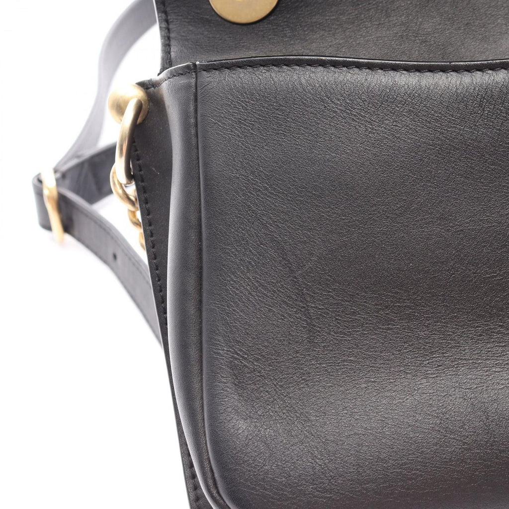 Chanel Shoulder Bag Quilted 2-Way Black Leather Small Flap Chain — view 7