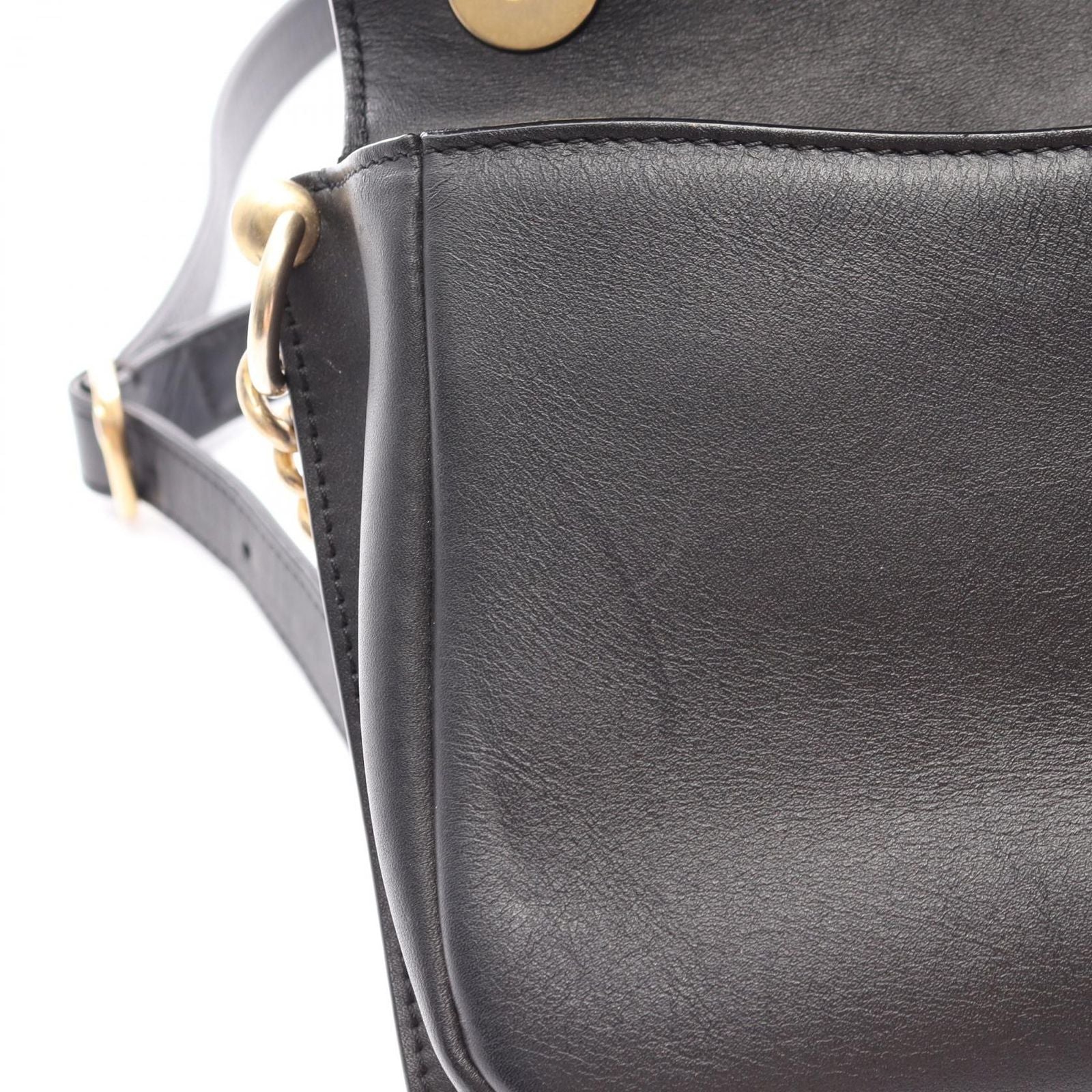 Chanel Shoulder Bag Quilted 2-Way Black Leather Small Flap Chain — view 7