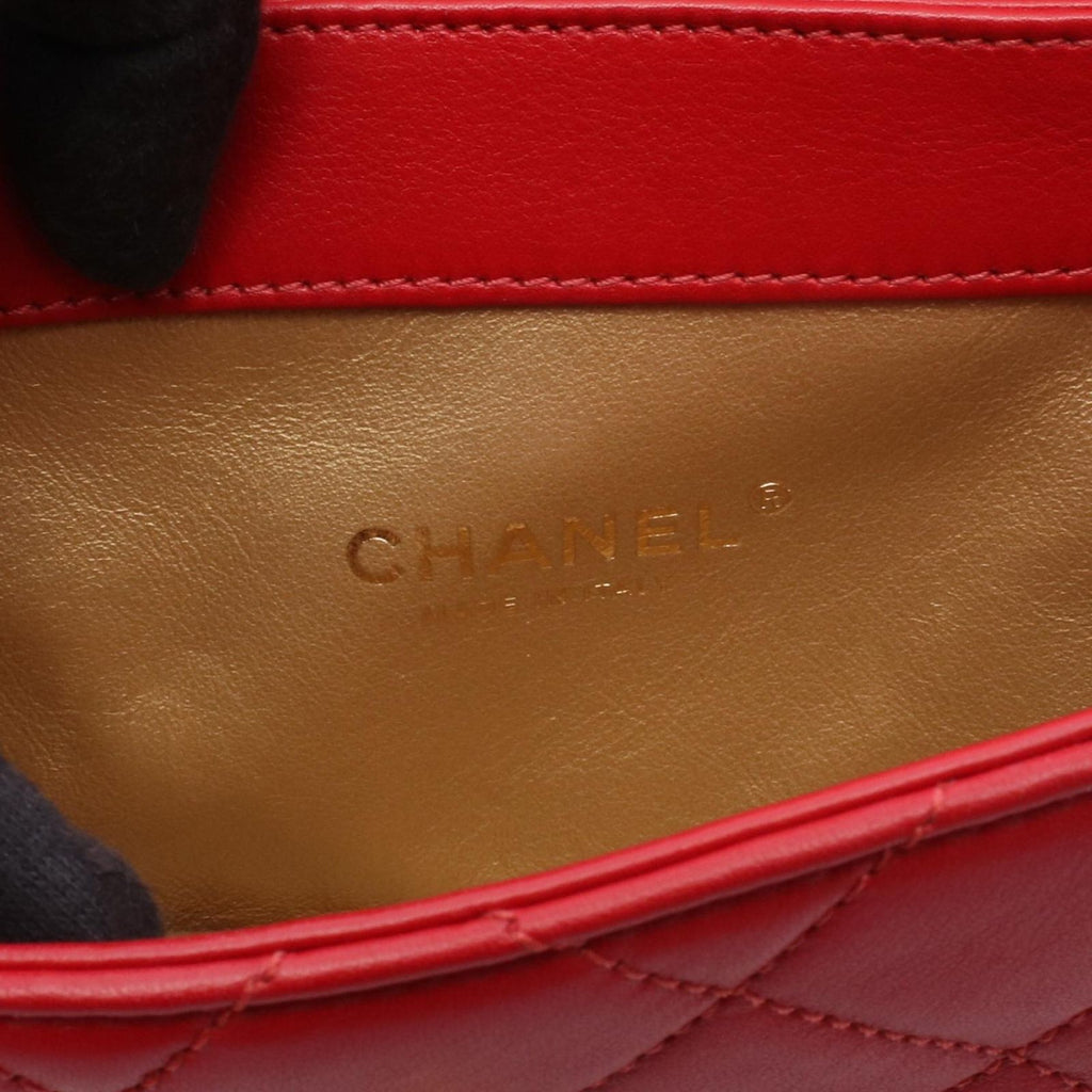 Chanel Shoulder Bag Quilted Mini Che N'shoulder Red Lambskin — view 4