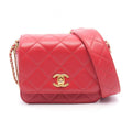 Chanel Shoulder Bag Quilted Mini Che N'shoulder Red Lambskin