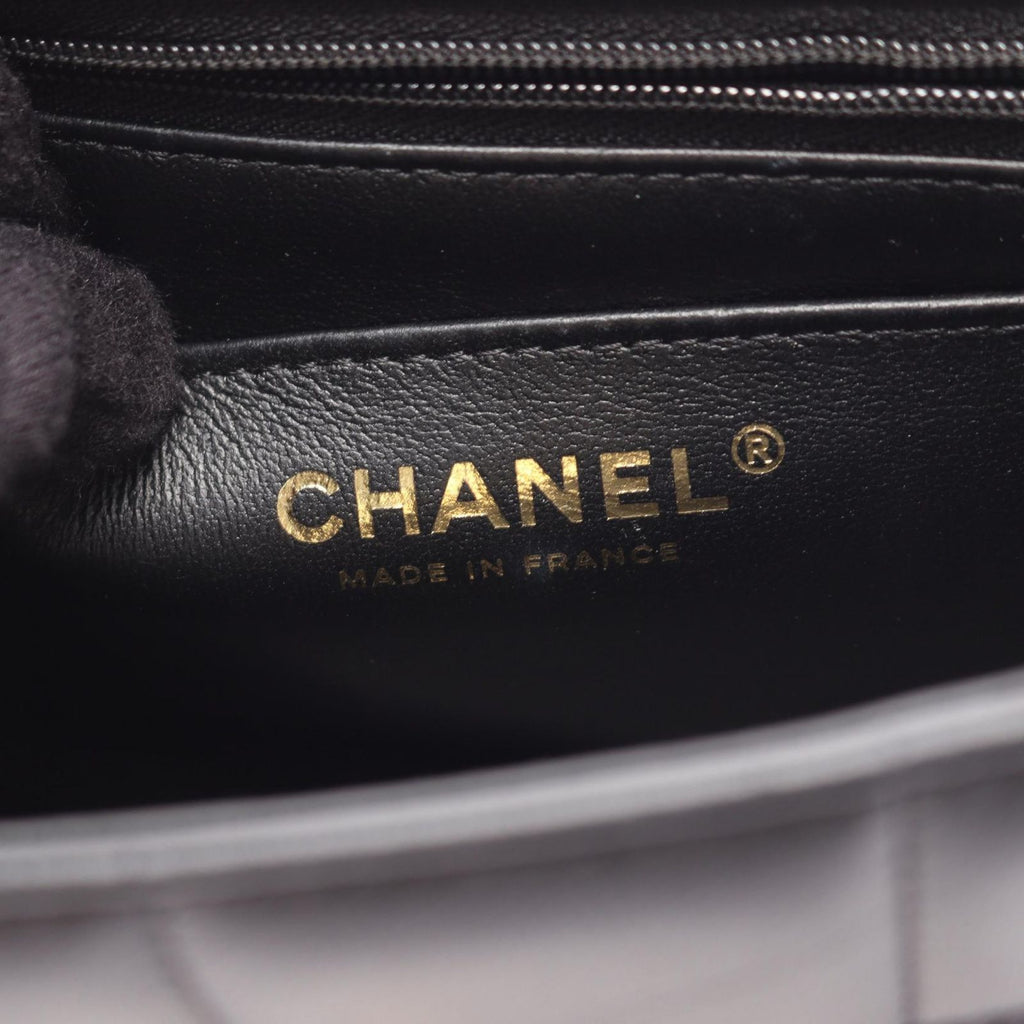 Chanel Shoulder Bag Choco Bar Mini Flap Black Lambskin Suede — view 4