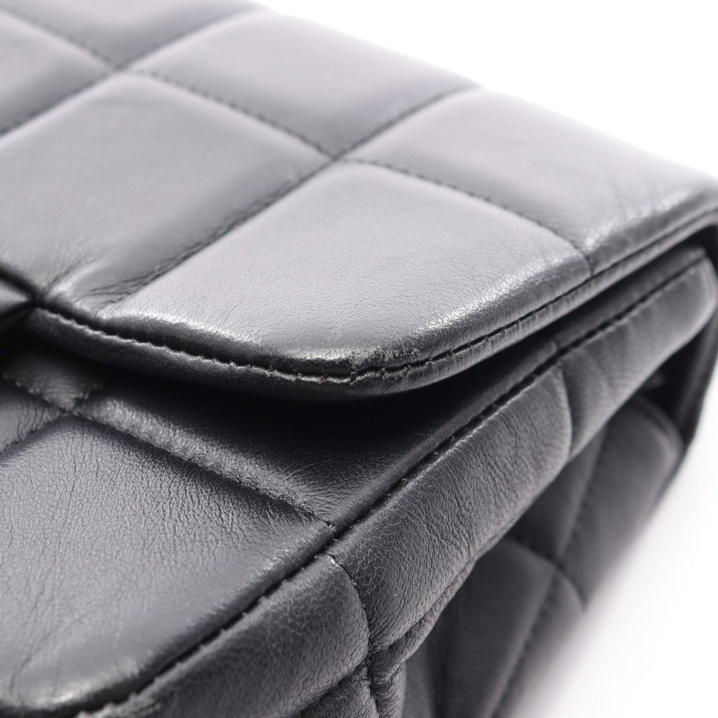 Chanel Shoulder Bag Choco Bar Mini Flap Black Lambskin Suede — view 9