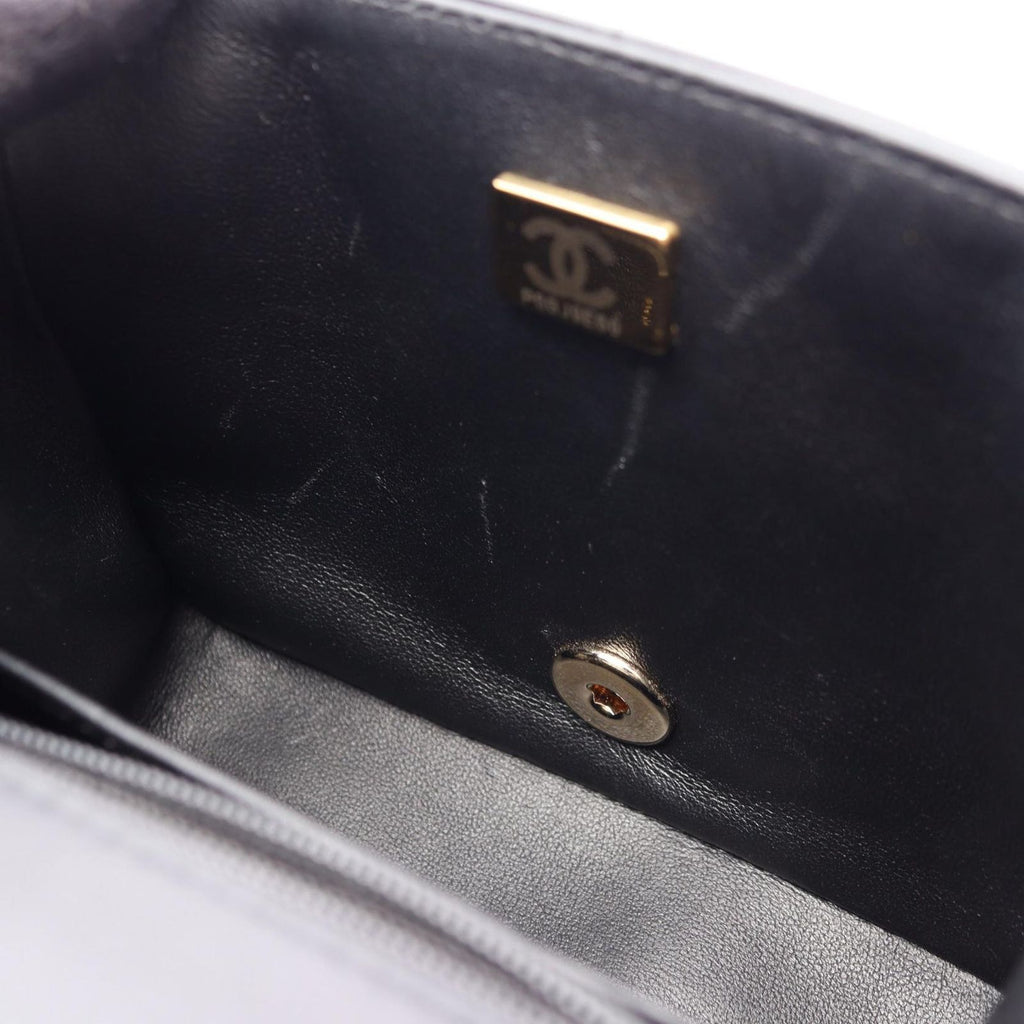 Chanel Shoulder Bag Choco Bar Mini Flap Black Lambskin Suede — view 6