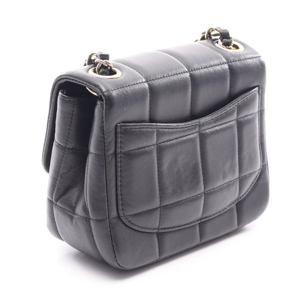 Chanel Shoulder Bag Choco Bar Mini Flap Black Lambskin Suede — view 2