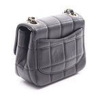 Chanel Shoulder Bag Choco Bar Mini Flap Black Lambskin Suede — view 2