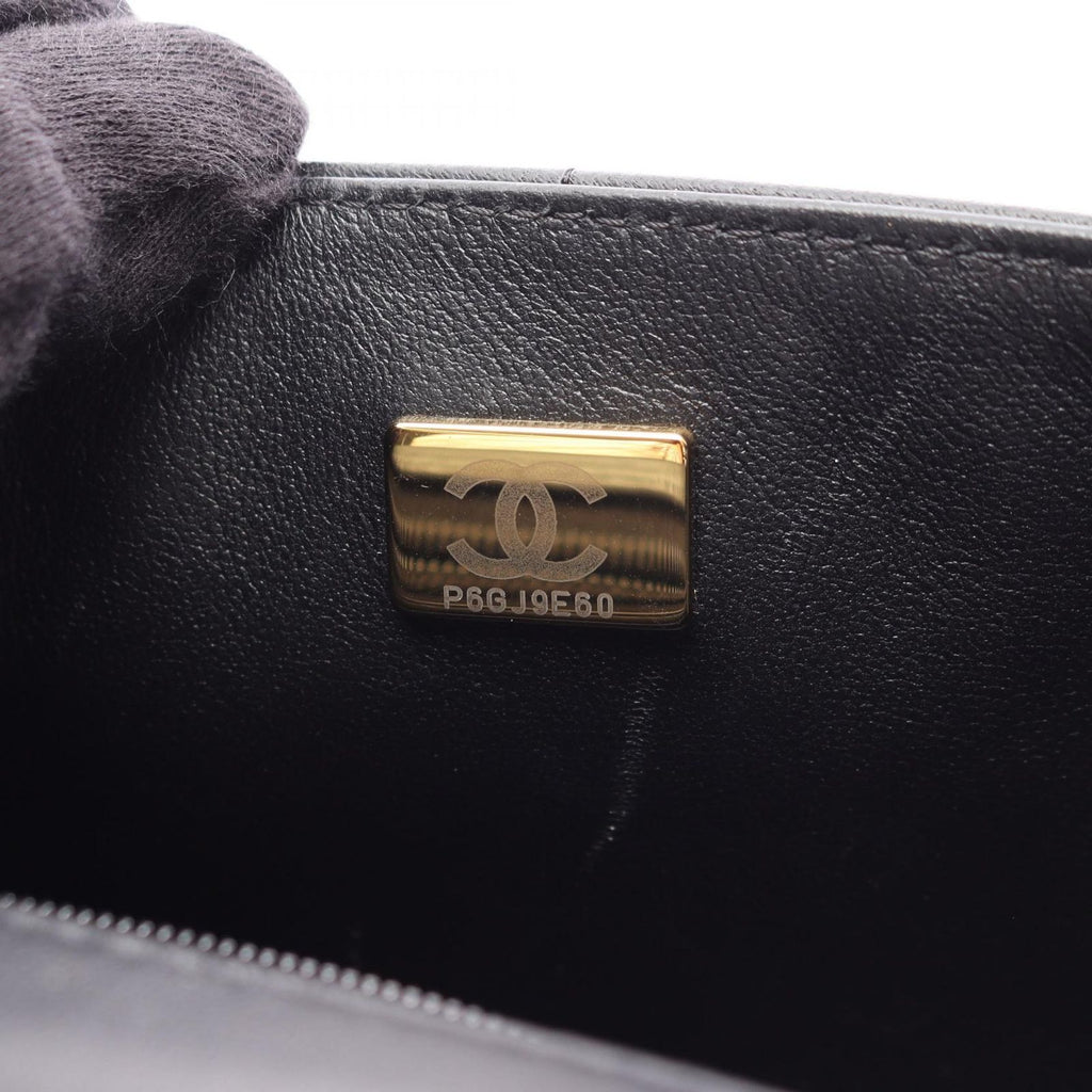 Chanel Shoulder Bag Choco Bar Mini Flap Black Lambskin Suede — view 5