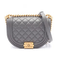 Chanel Shoulder Bag Bo Ischanel Smo le Gray Caviar Leather Bo Smo le