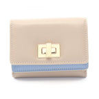 Fendi Trifold Wallet Way Dove Gray Light Blue Leather Small