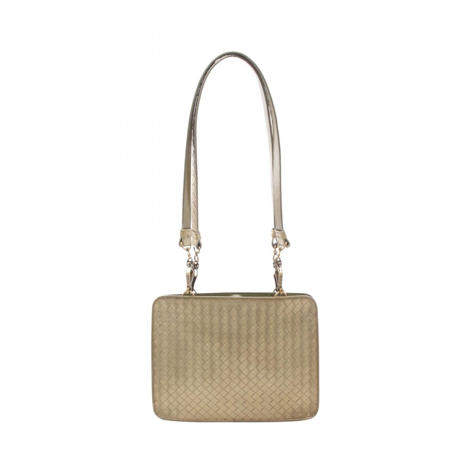 Bottega Veneta Shoulder Bag Intrecha to Gold Khaki Leather