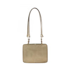 Bottega Veneta Shoulder Bag Intrecha to Gold Khaki Leather