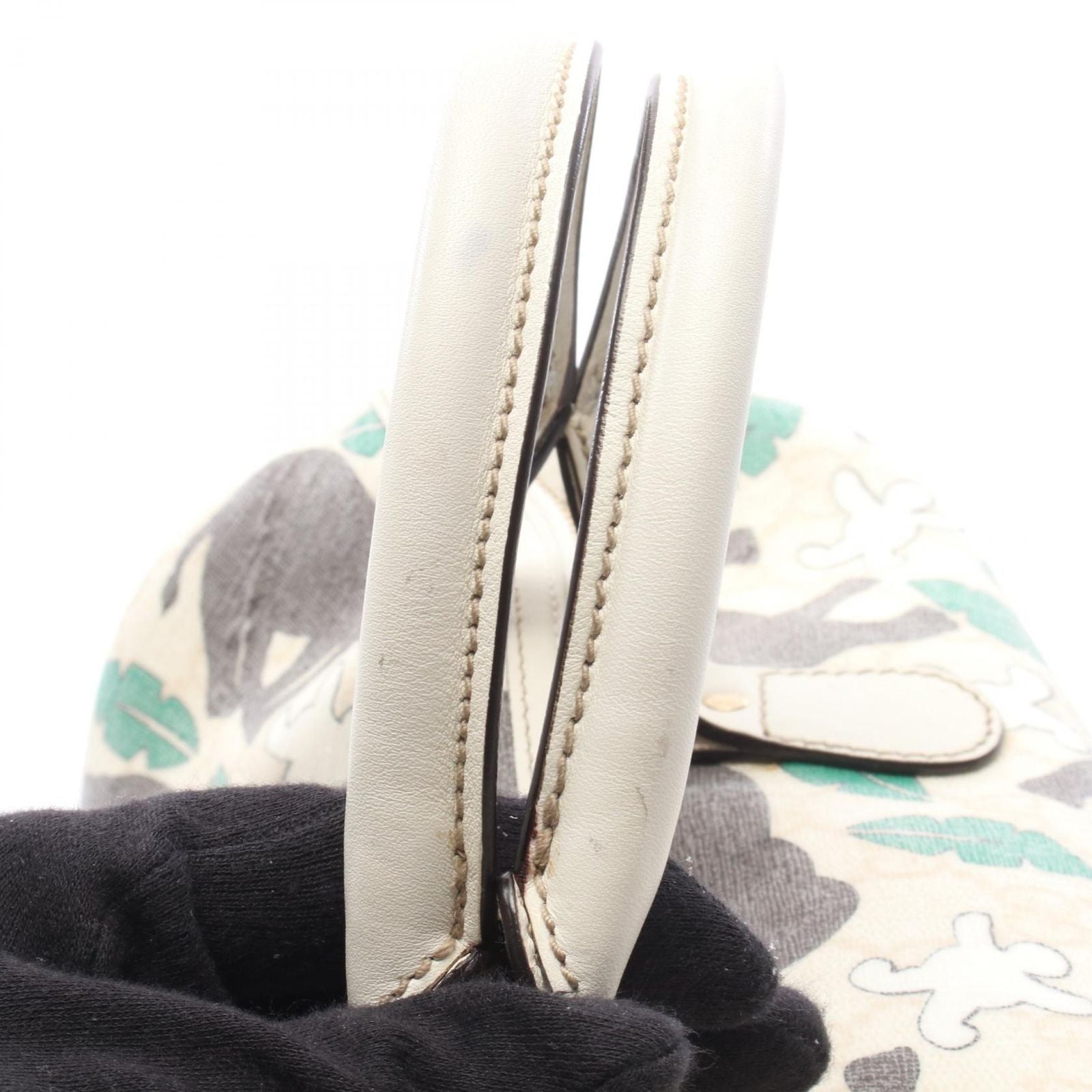 Gucci Tote for Unicef GG Supreme Elephant White Canvas Leather Mini Boston — view 8