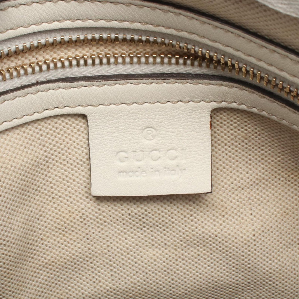 Gucci Tote for Unicef GG Supreme Elephant White Canvas Leather Mini Boston — view 4