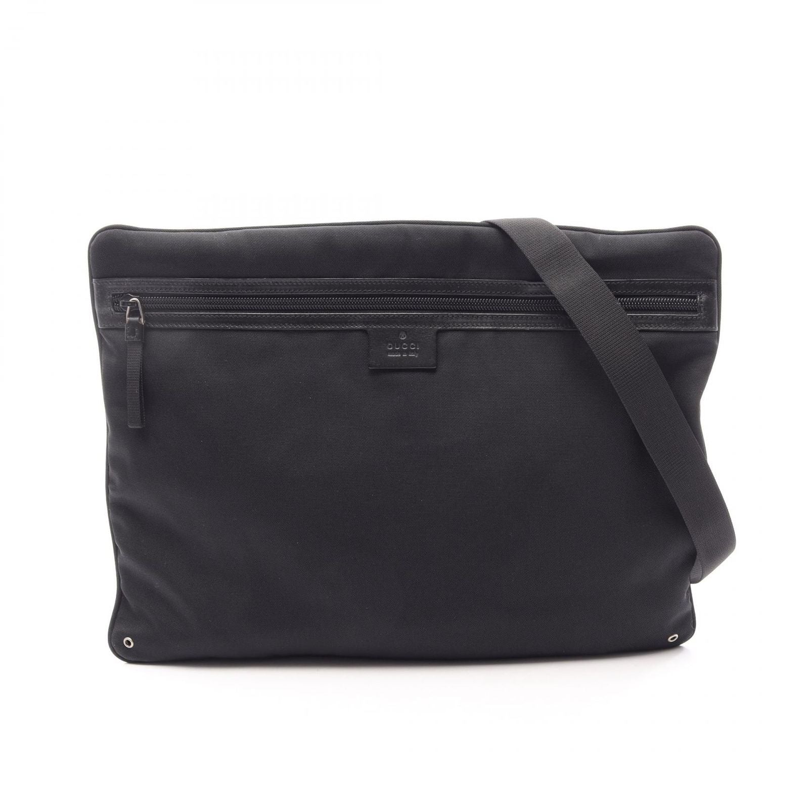 Gucci Shoulder Bag Black Canvas Leather