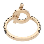 Hermes Finesse 18k Pink Gold Black Spinel Ring