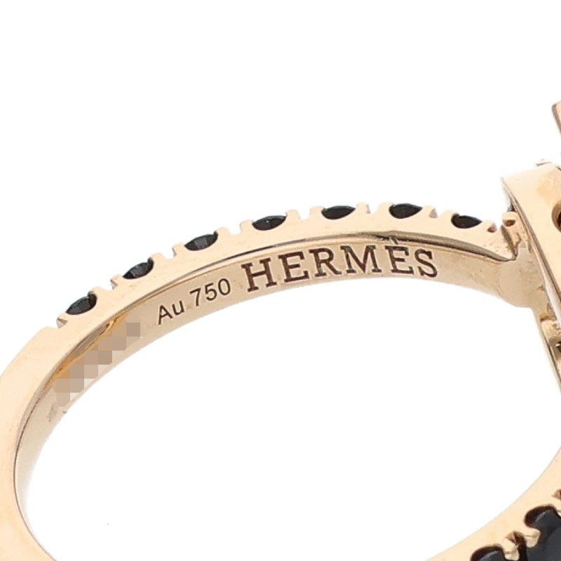 Hermes Finesse 18k Pink Gold Black Spinel Ring