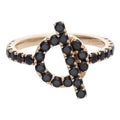 Hermes Finesse 18k Pink Gold Black Spinel Ring