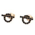 Hermes Finesse 18k Pink Gold Black Spinel Earrings