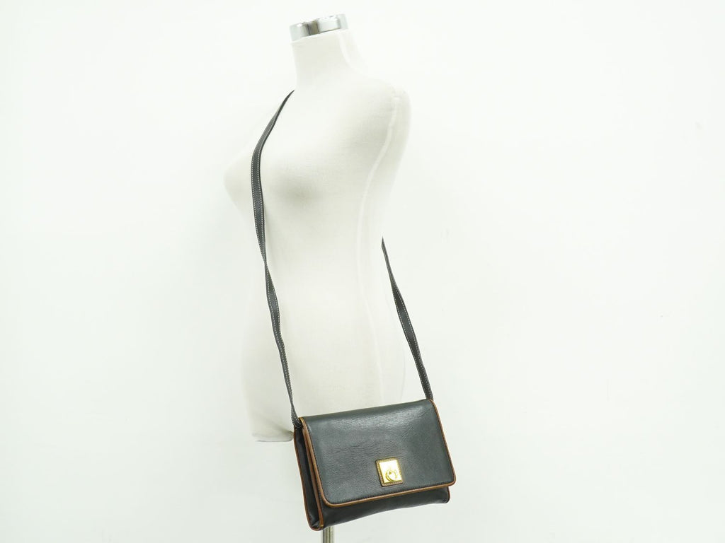 Celine Leather Shoulder Bag Pochette Black — view 6