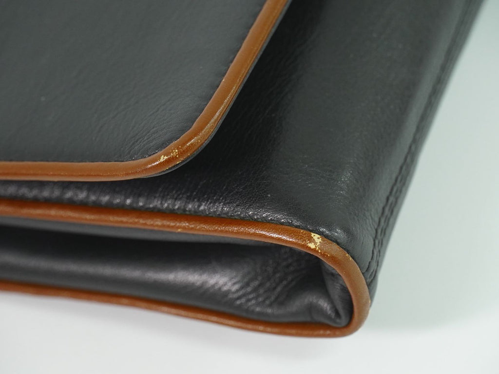 Celine Leather Shoulder Bag Pochette Black — view 7
