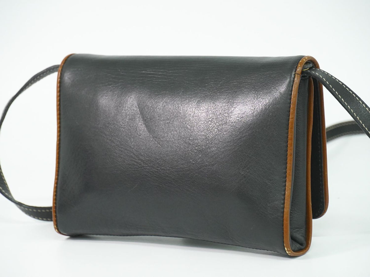 Celine Leather Shoulder Bag Pochette Black — view 2