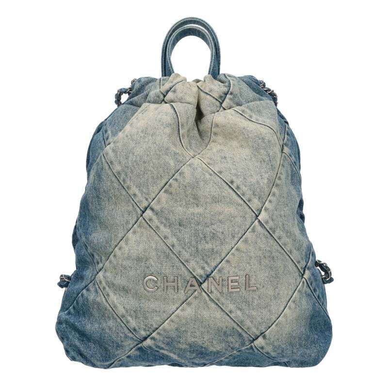 Chanel 22 Denim Chain Backpack