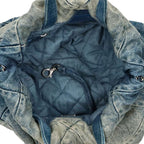 Chanel 22 Denim Chain Backpack — view 3