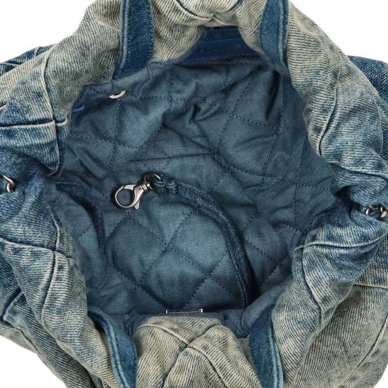 Chanel 22 Denim Chain Backpack — view 3