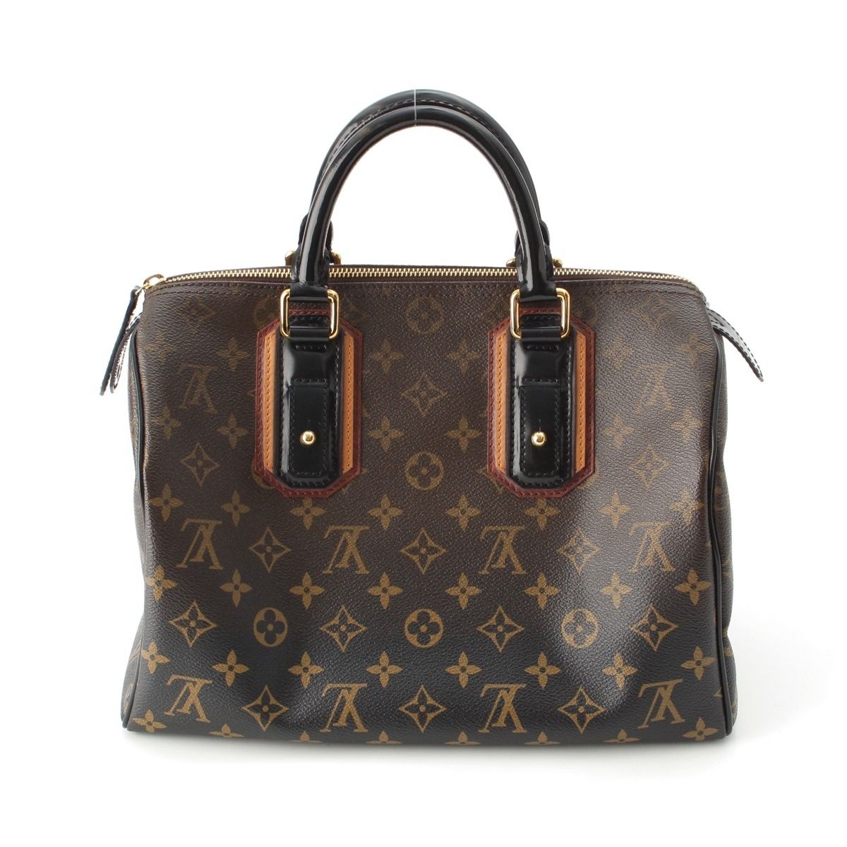 Louis Vuitton Monogram Mirage Speedy 30 Leather Boston Bag Black Brown