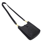 Hermes Shoulder Bag Evelyne TPM Taurillon Clemence Black Gold Small — view 4
