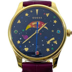 Gucci G-timeless Timeless Watch Quartz Moon Phase Bee Star Heart Space Black