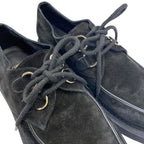 Saint Laurent Teddy Derby Shoes Moccasins Loafers Suede Leather Black — view 7