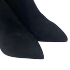 Saint Laurent Short Boots Pointed Toe Back Ribbon Pin Heels Suede Black 39 Mode — view 6
