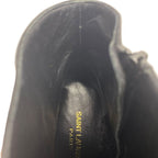 Saint Laurent Short Boots Pointed Toe Back Ribbon Pin Heels Suede Black 39 Mode — view 8