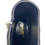 Saint Laurent Short Boots Pointed Toe Studs Suede Black — view 8