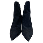 Saint Laurent Short Boots Pointed Toe Studs Suede Black — view 2