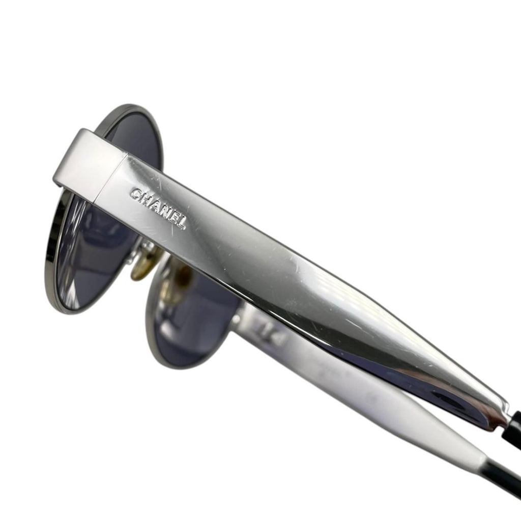 Chanel Sunglasses Vintage Blue Silver Eyewear — view 8
