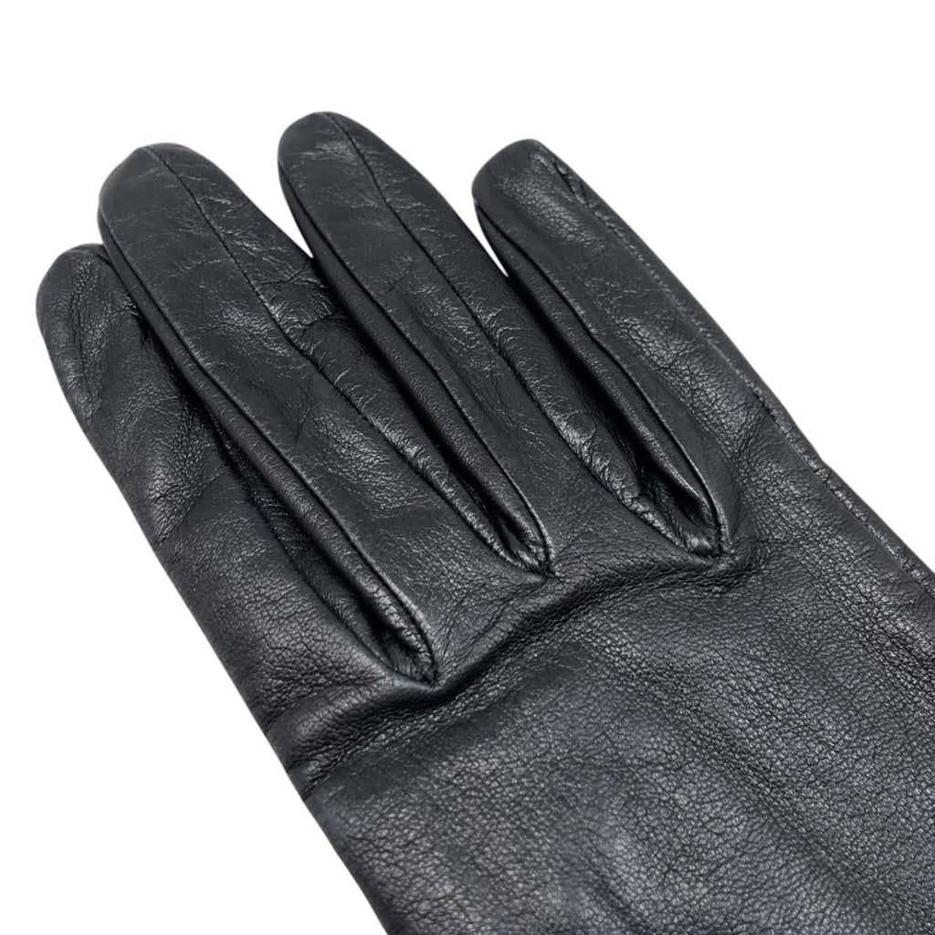 Hermes Gloves Kelly Cadena 7 Sizes Leather Black Silver — view 7
